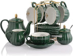 Elegant Porcelain Tea Set with Accessories