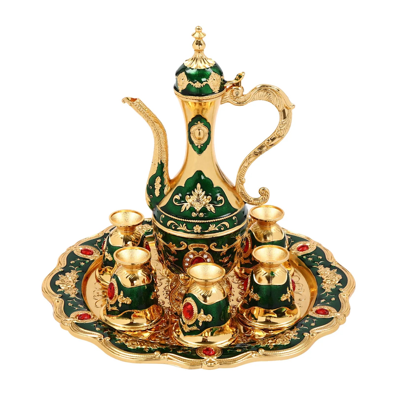 Vintage Turkish Tea Set with 6 Cups