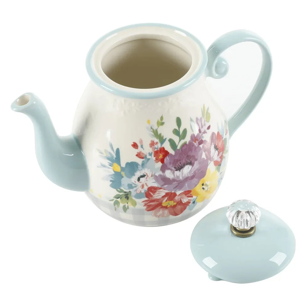 Vintage Floral Ceramic Teapot