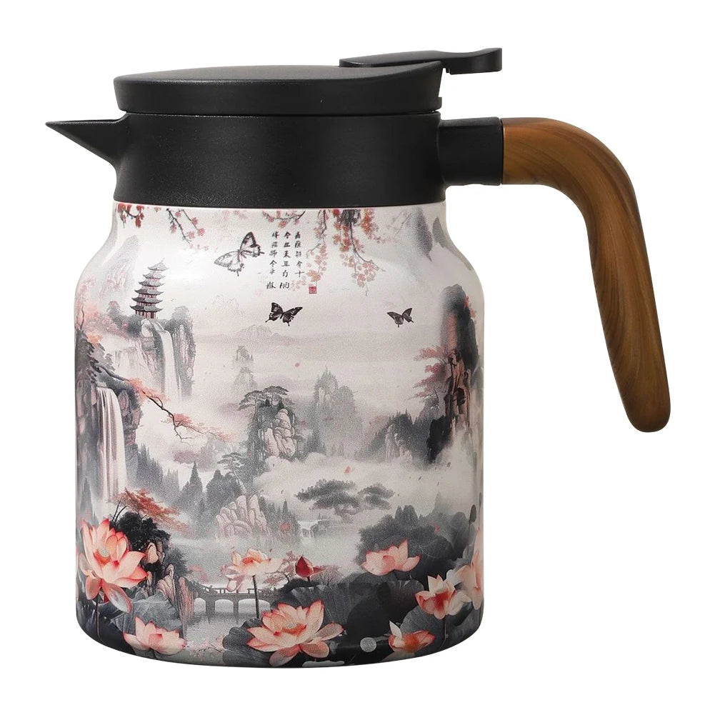 Floral Stainless Steel Tea Kettle 1000ml