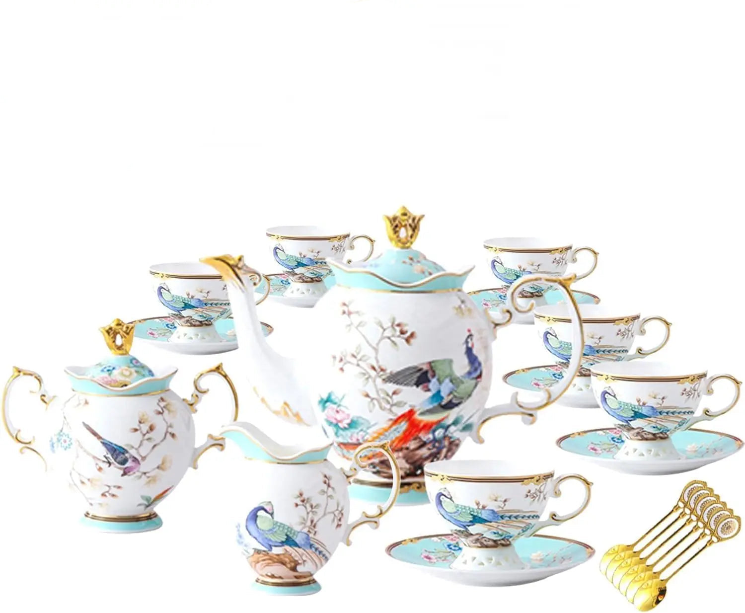 Vintage English Floral Tea Set (21pcs)