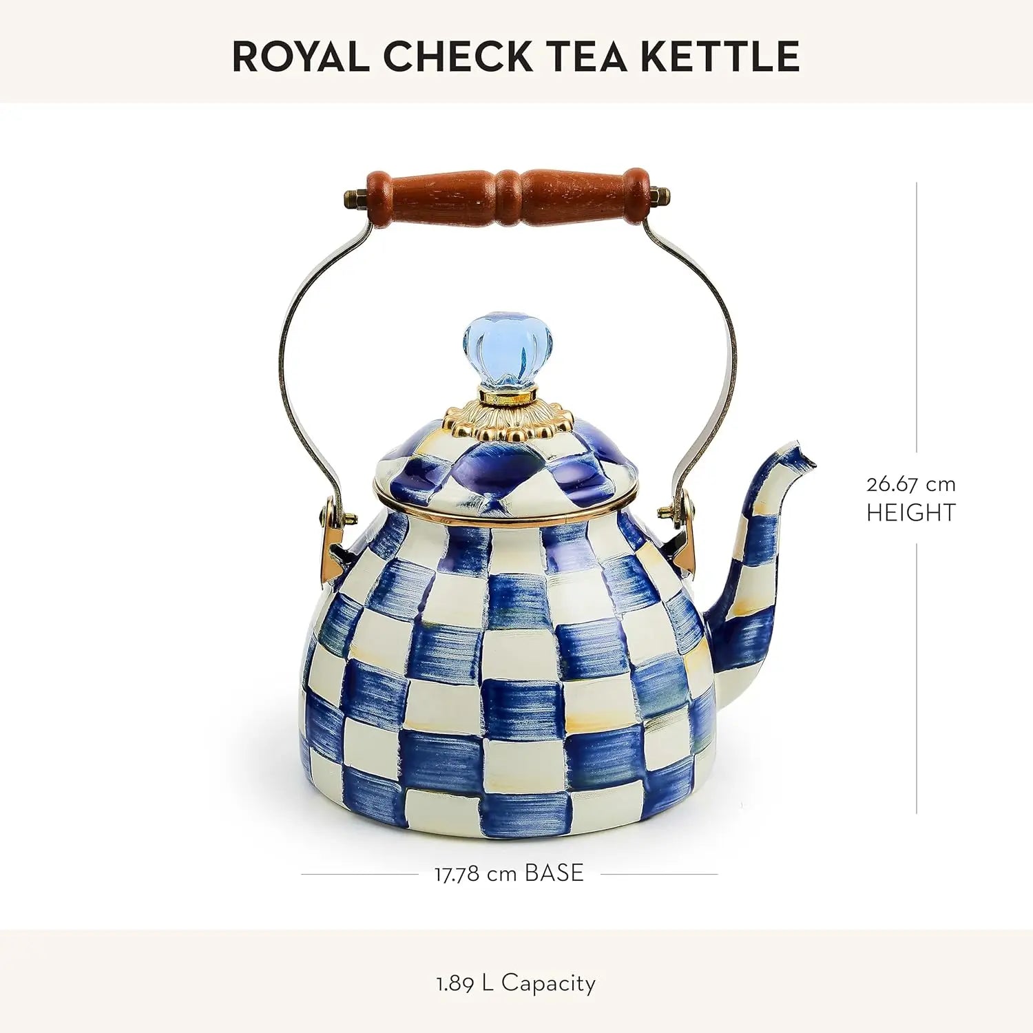 Blue & White Enamel Tea Kettle