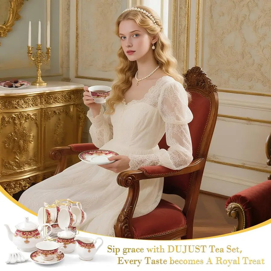 Royal Vintage Porcelain Tea Set (22pcs)
