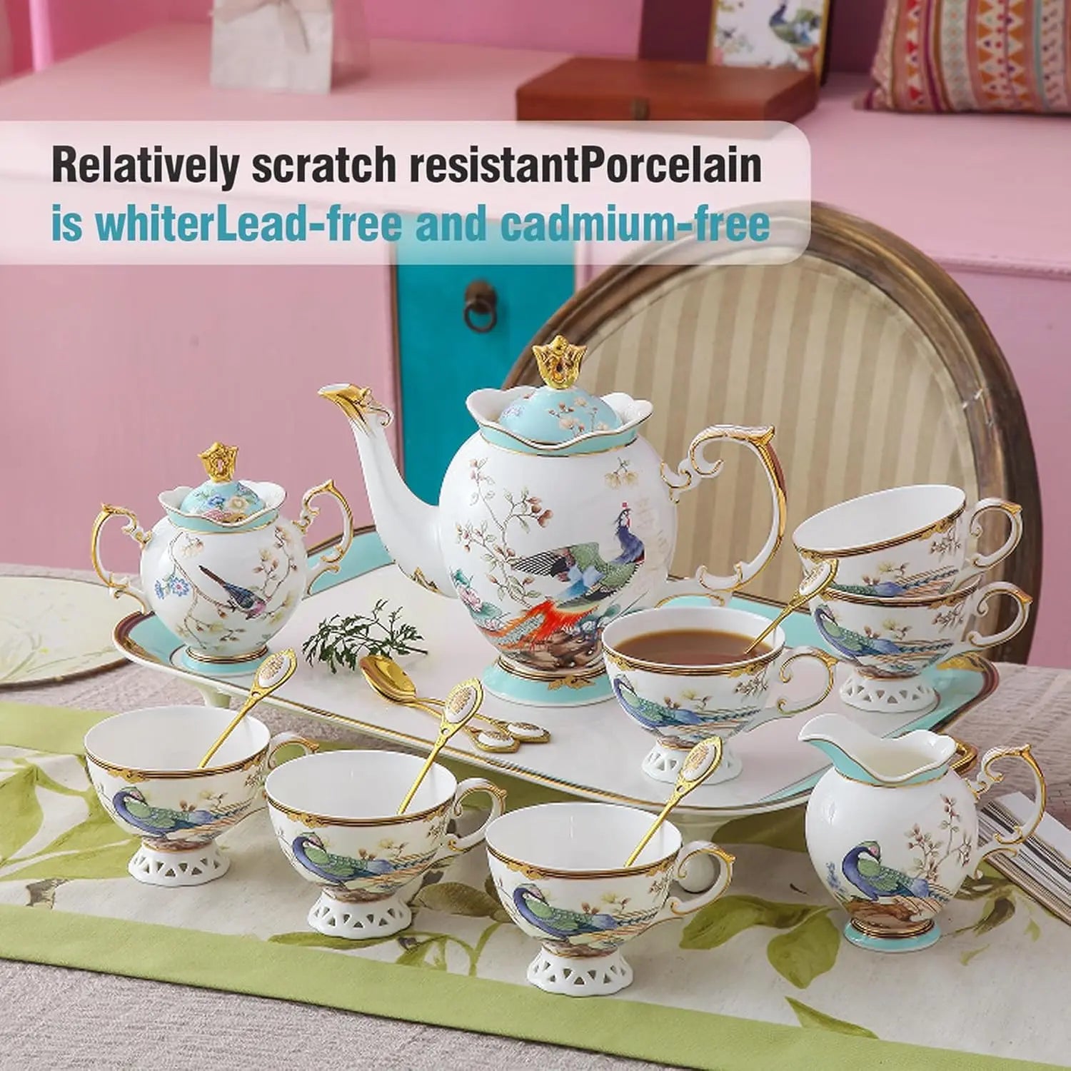 Vintage English Floral Tea Set (21pcs)