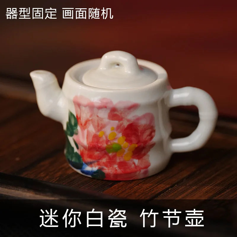 Hand-Painted Ceramic Mini Teapot