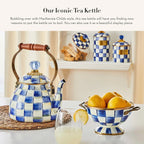 Blue & White Enamel Tea Kettle