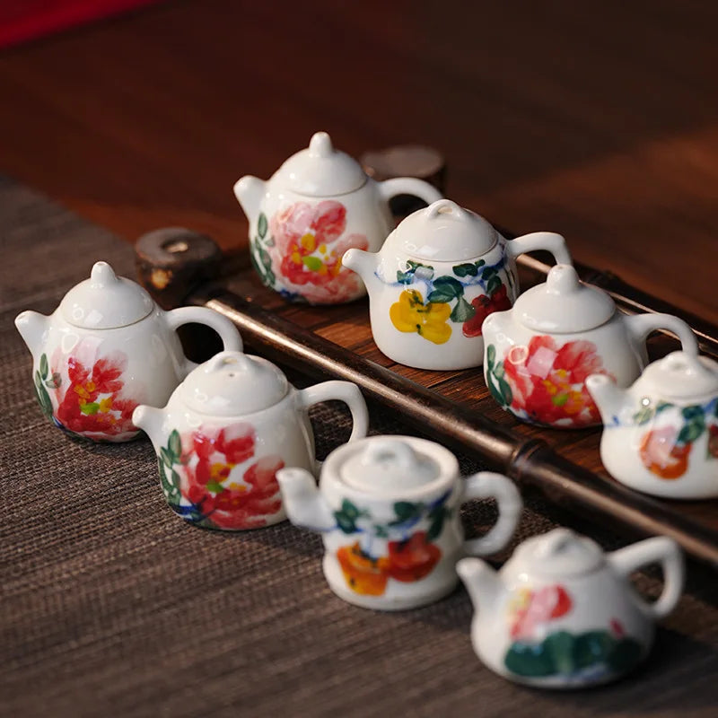 Hand-Painted Ceramic Mini Teapot