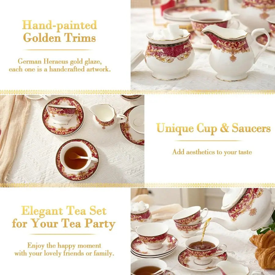 Royal Vintage Porcelain Tea Set (22pcs)