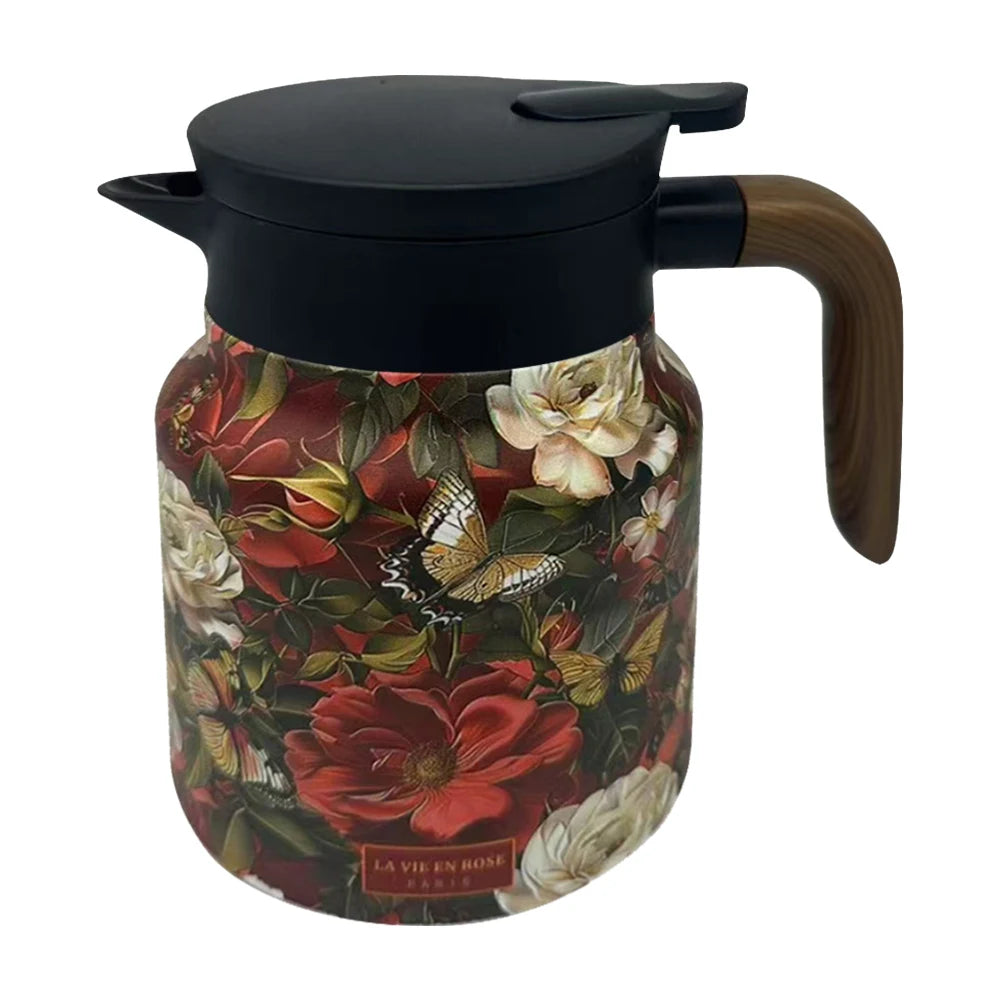 Vintage Floral Stainless Tea Kettle 1000ml
