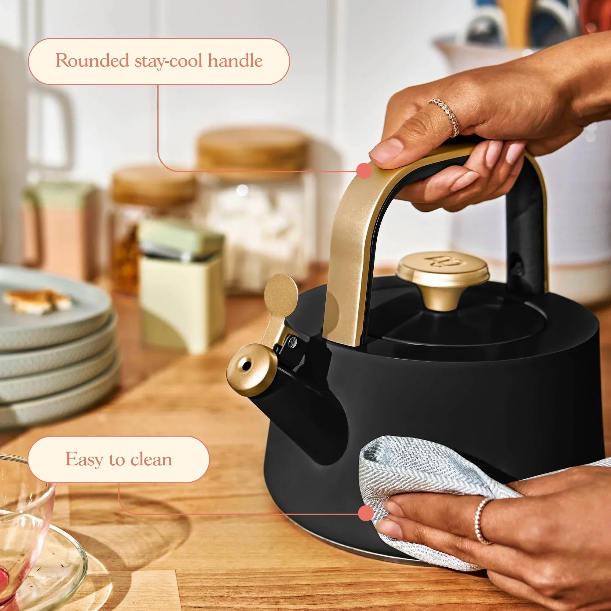Black Sesame Ceramic Tea Kettle 1.8L