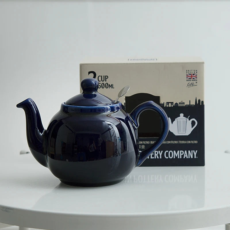 Cobalt Blue Ceramic Matcha Teapot 600ml
