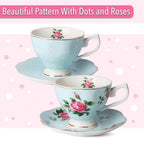 Pastel Blue Floral Tea Set (13pcs)