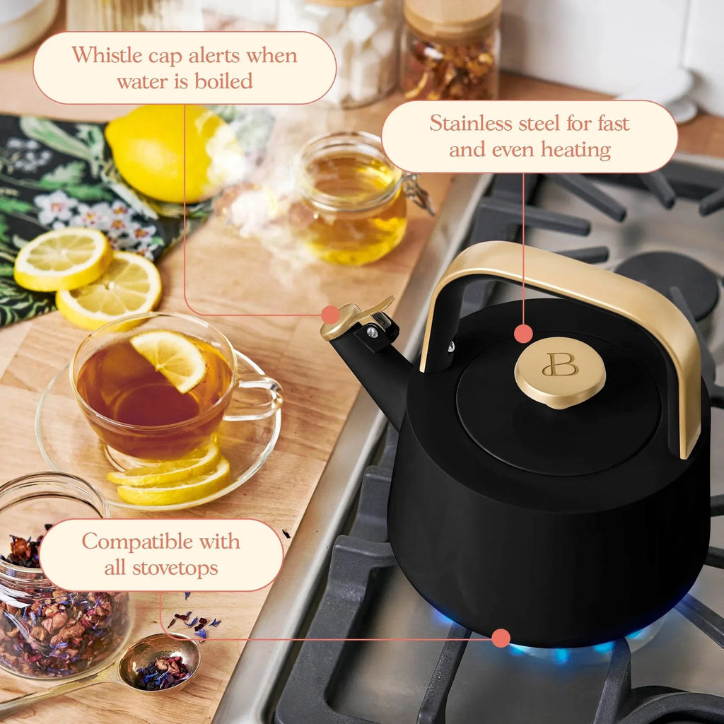 Black Sesame Ceramic Tea Kettle 1.8L