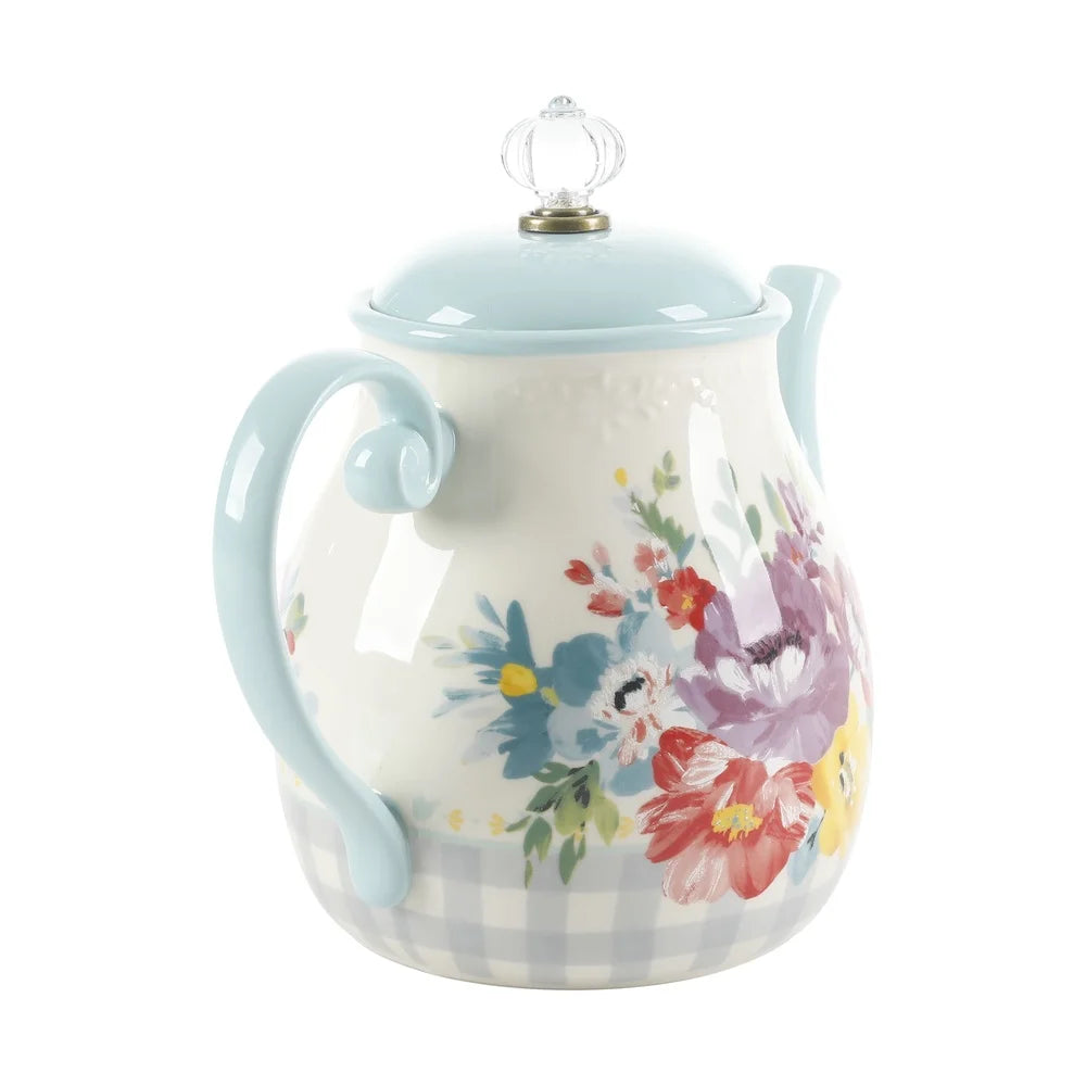Vintage Floral Ceramic Teapot