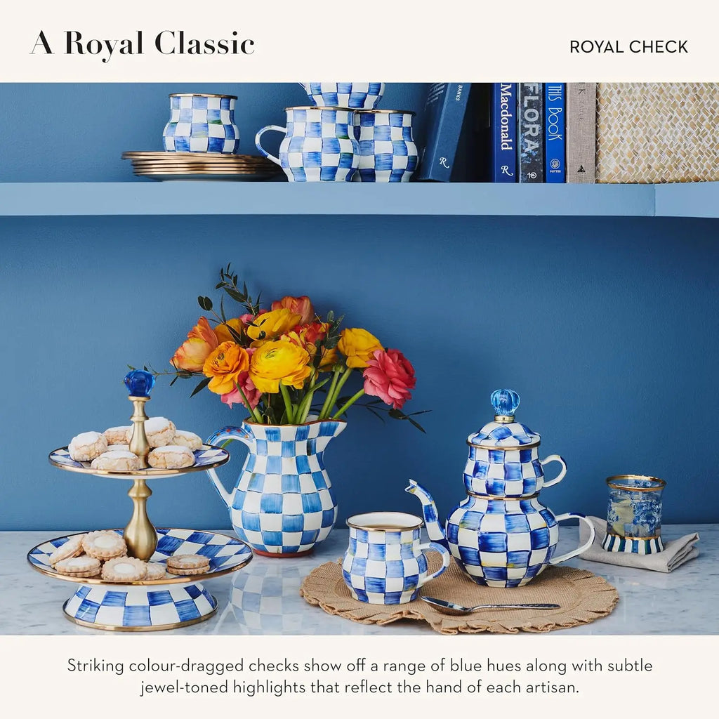 Blue & White Enamel Tea Kettle