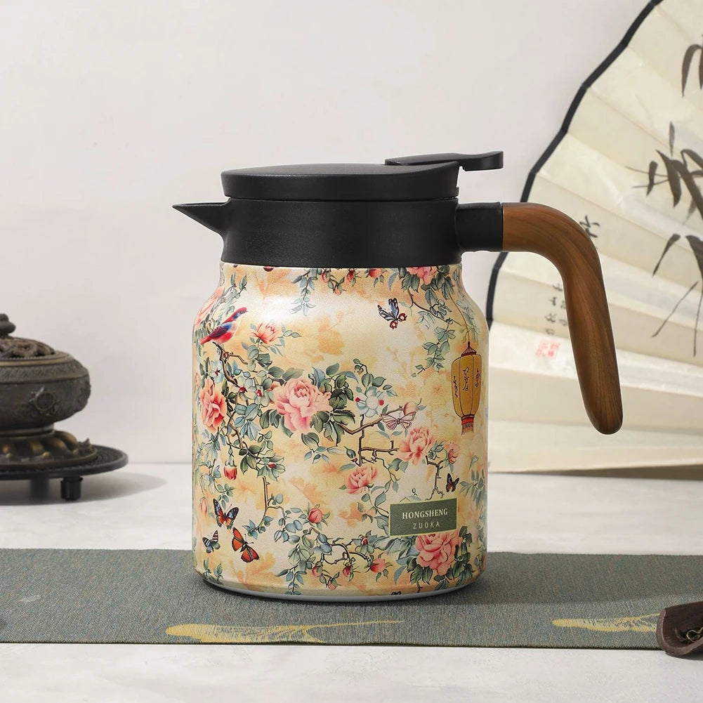 Floral Stainless Steel Tea Kettle 1000ml
