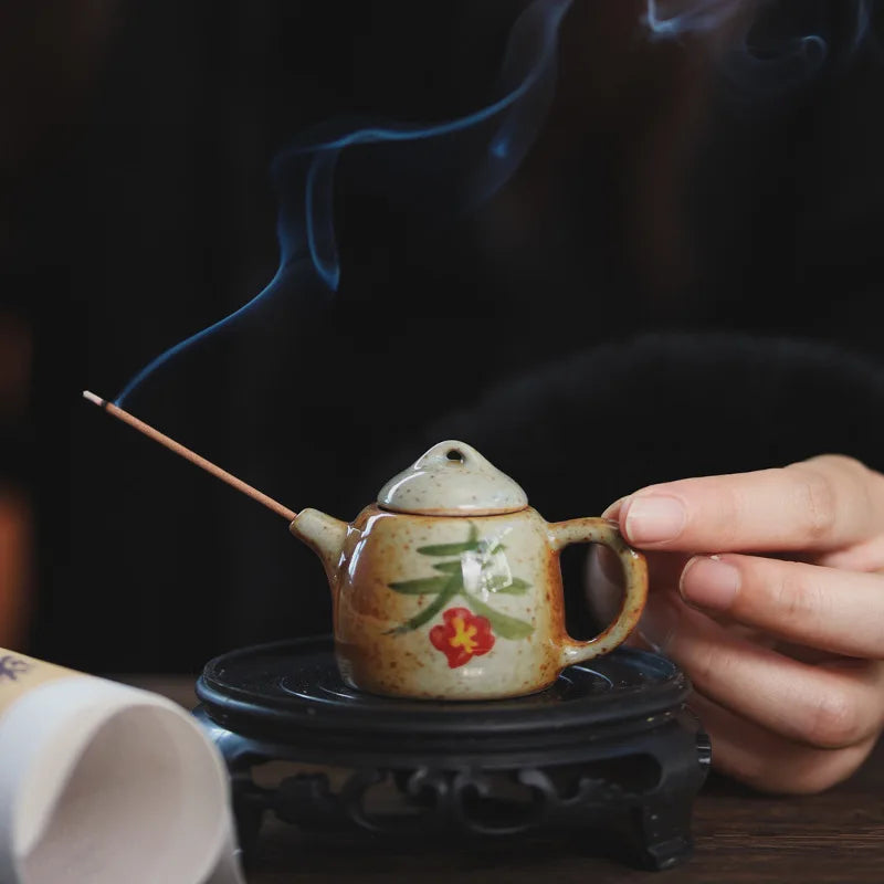 Hand-Painted Ceramic Mini Teapot