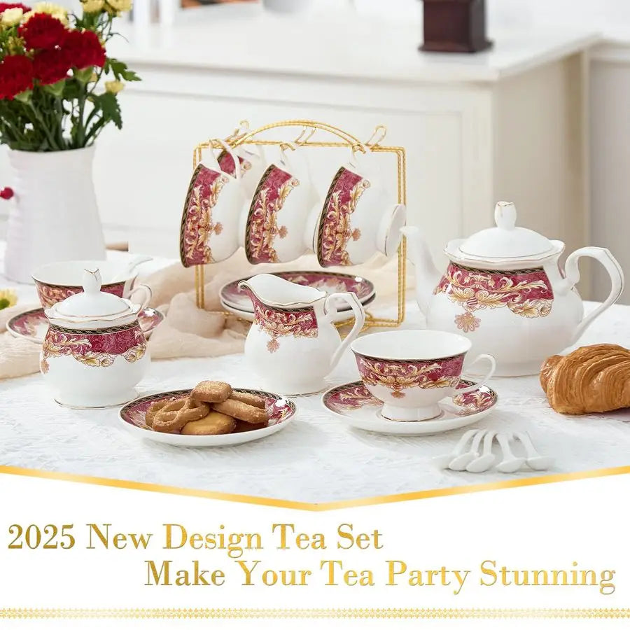 Royal Vintage Porcelain Tea Set (22pcs)