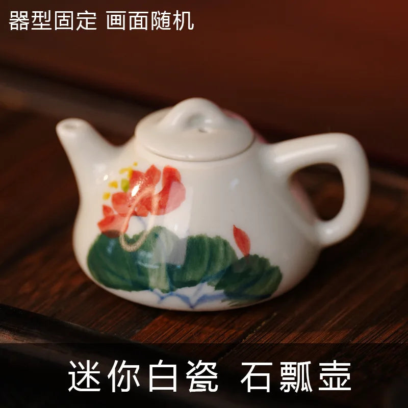 Hand-Painted Ceramic Mini Teapot