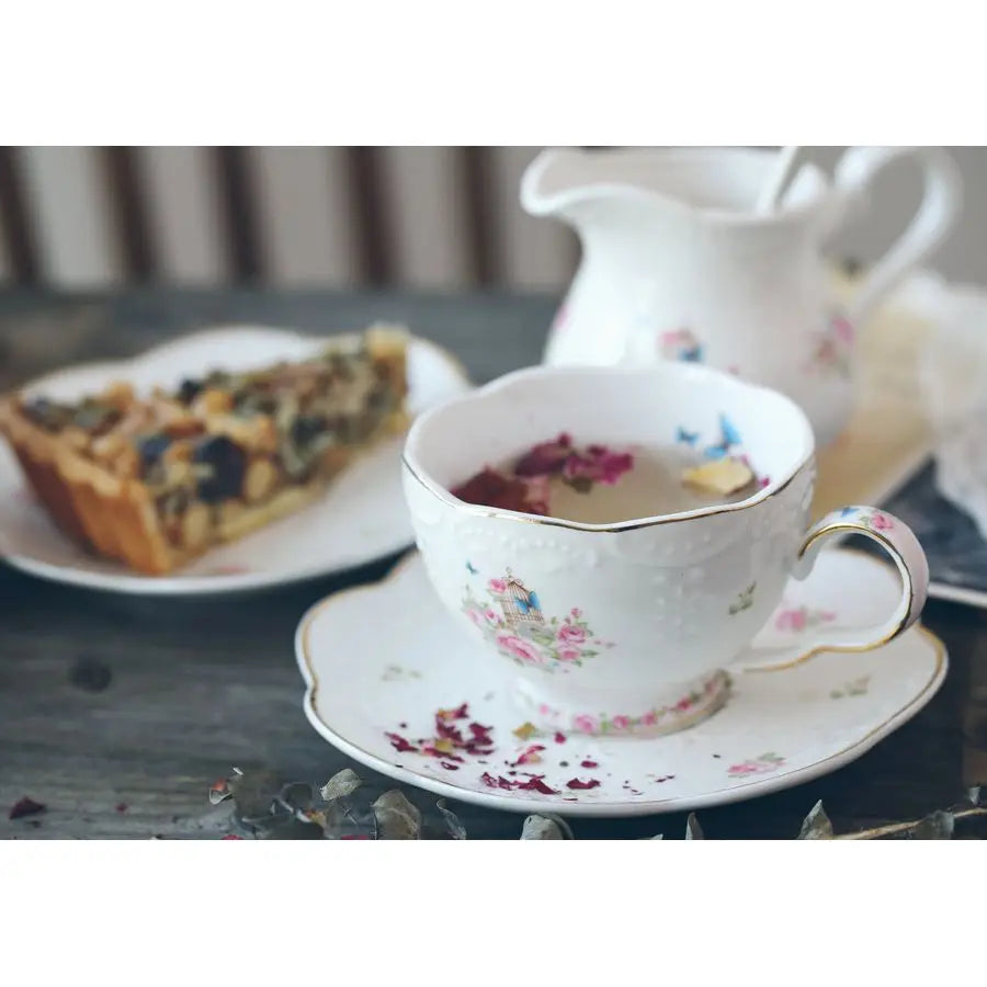 Vintage Flower Porcelain Tea Set (16pcs)