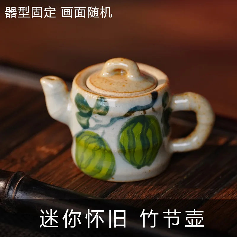 Hand-Painted Ceramic Mini Teapot