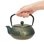Sage Green Cast Iron Tea Kettle