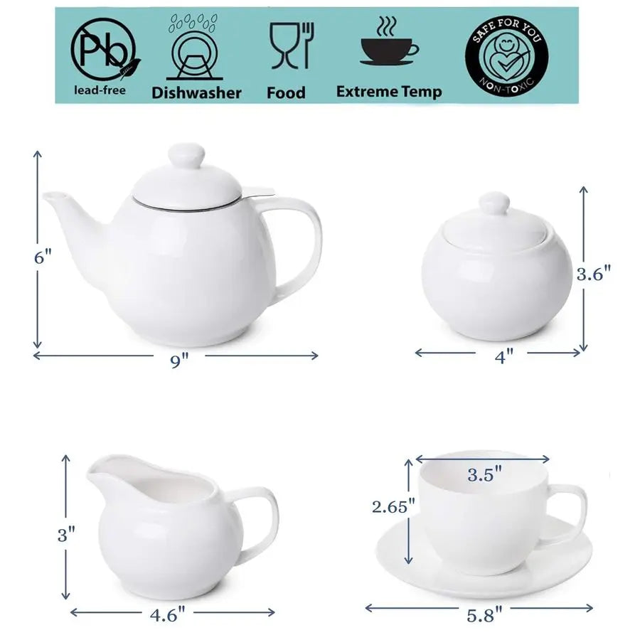 Royal Porcelain Tea Set (4 Cups)