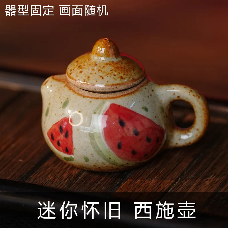 Hand-Painted Ceramic Mini Teapot