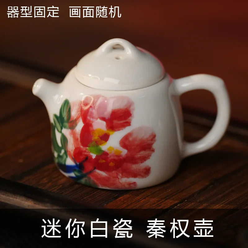 Hand-Painted Ceramic Mini Teapot
