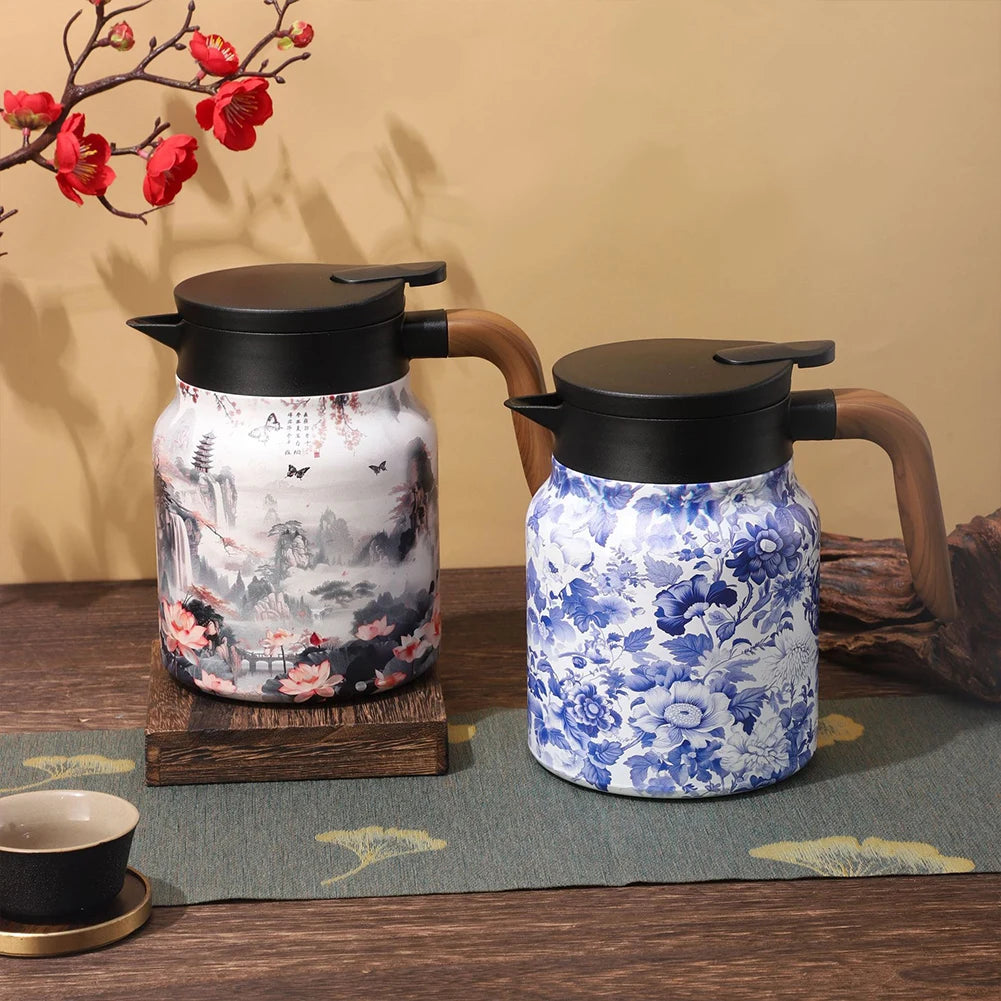 Floral Stainless Steel Tea Kettle 1000ml