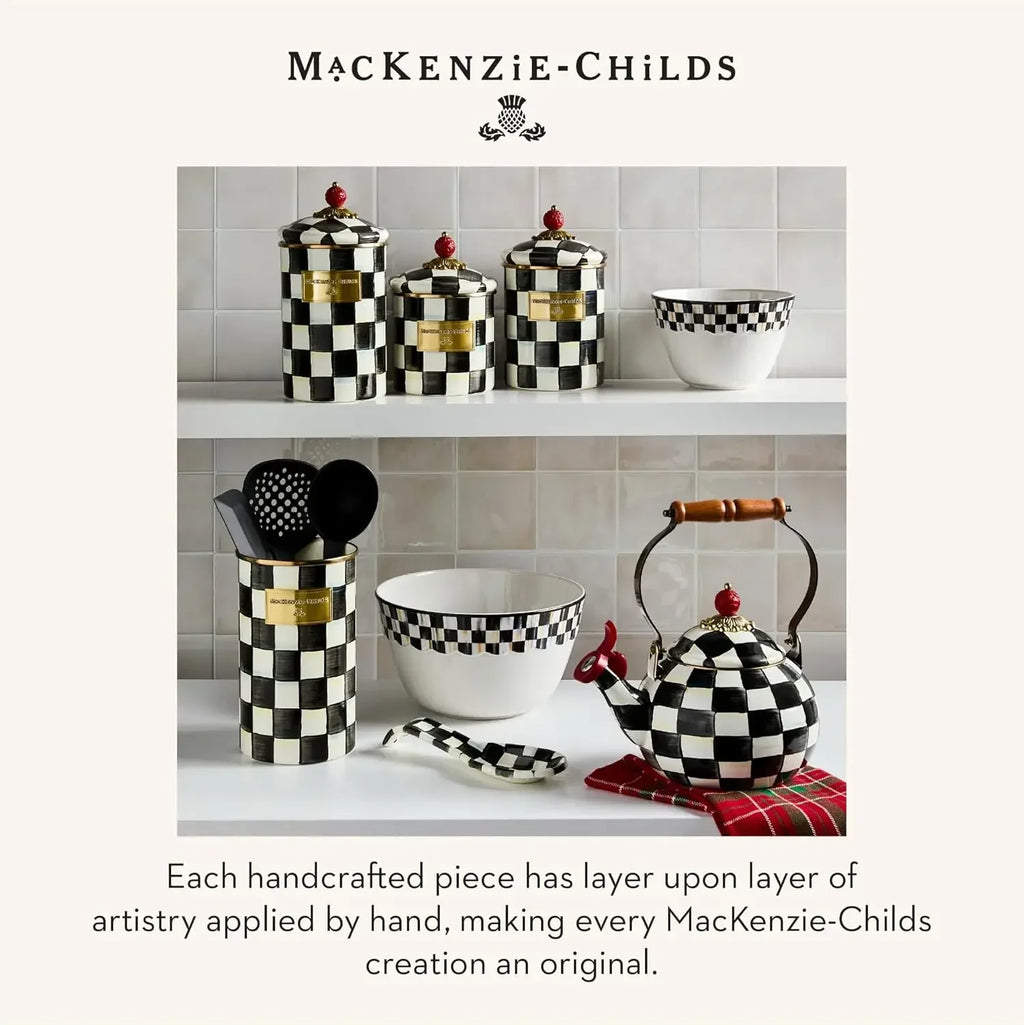 Black & White Enamel Whistling Tea Kettle