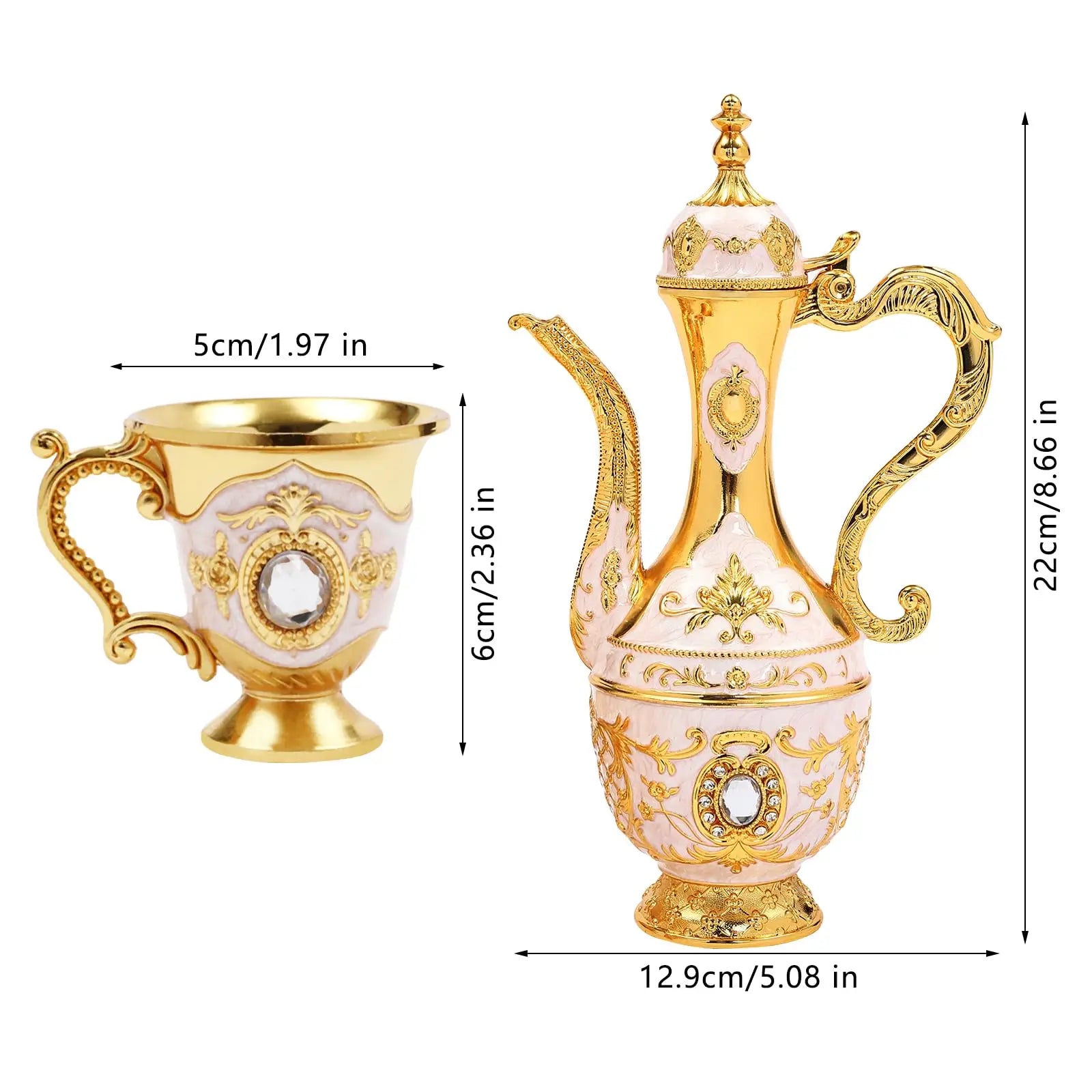 Turkish Coffee & Tea Set with Tray (6 Cups)
