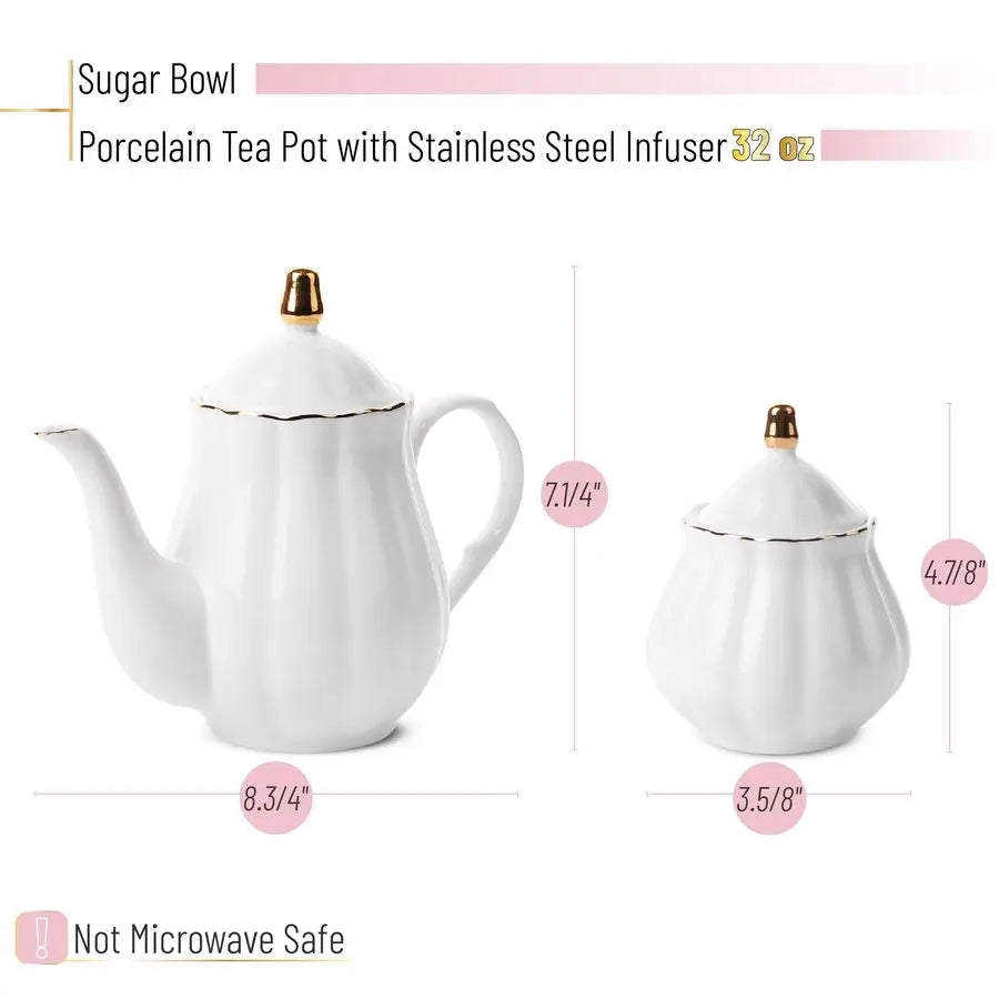 Classic Porcelain Tea Set with Infuser (13pcs)